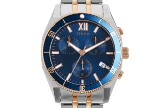TIMEX Analog Watch for Men with Blue Dial & Multicolor Stainless Steel Bracelet Band – Water Resistant Men’s Wrist Watches -TWEG298SMU02