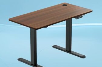 The Sleep Company – AeroPlus Electric Height Adjustable Desk | Ergonomic Work from Home Table | 4 Memory Presets | 2 Years Warranty | 1200 x 600 Thick Top | Free Installation | Wooden & Black