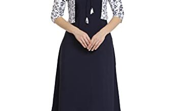 ALC Creation Women A-Line Skinny Crepe Kurta ALC4045APL1 Blue XL
