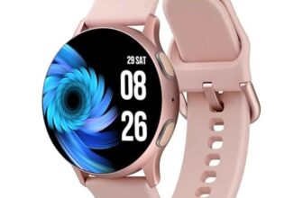 PunnkFunnk Active 2 Smart Watch with 2 Series | Bluetooth 4.0 +5.0 Dual Mode | LCD 1.3 Inch | Aluminum Dial | Silicon Straps | Clip Charge Mode | Bluetooth Calling Smartwatch (Peach)
