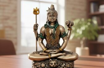 eCraftIndia Brown Resin Meditating Lord Shiva Statue | Lord Shiva Idol for Home Decor Pooja Room Office Car Dashboard | Shiv Murti | Shiv Idol Gift for Diwali Housewarming Maha Shivratri Birthday