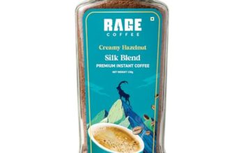 Rage Coffee Silk Blend – Creamy Hazelnut Instant Coffee | Premium, Bold & Smooth Flavor | 120g Jar | 100% Arabica | Perfect for Hot & Cold Brews