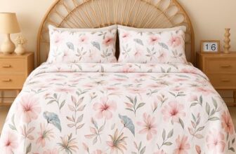 BSB HOME® Microfiber 180 TC Big Flower Printed Double Bedsheets with 2 Standard Size Pillow Cover, (90X90 Inches, 7.5 x 7.5 Feet, Pink and Light Blue)