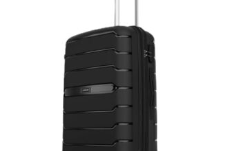 Aristocrat Liberty 8 Wheel Medium Size (Check-in) Hard Case Trolley Bag, Lightweight Polypropylene Luggage, 68 CM, Combination Lock, Travel-Friendly, for Men & Women, 3-Yr Global Warranty, Jet Black