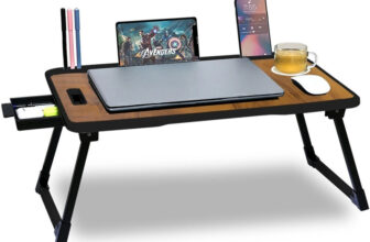 FurniGully Foldable Multipurpose Wood Portable Laptop Table(Finish Color – BROWN, Pre Assembled)