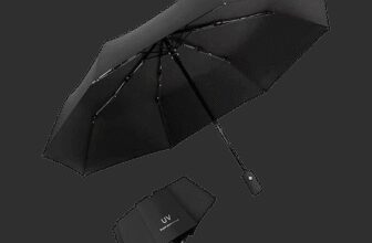 XBEY 1PC – 3 Fold with Auto Open/Close Travel | Man, Woman & Child 8-Ribs Umbrella(Black)
