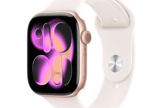 Apple Watch Series 11 GPS + Cellular 46mm Rose Gold Aluminium Case with Light Blush Sport Band – M/L