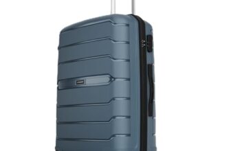 Aristocrat Liberty 8 Wheel Large Size(Check-in) Hard Case Trolley Bag, Lightweight Polypropylene Luggage, 78 CM, Combination Lock, Travel-Friendly, for Men & Women, 3-Yr Global Warranty, Spanish Blue