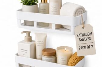 KASIVA Bathroom Organiser Without Drill Bathroom Shelves & Accessories Bathroom Organiser Self Adhesive Bathroom Shelf Bathroom Racks and Shelves Stand(Pack of 2)
