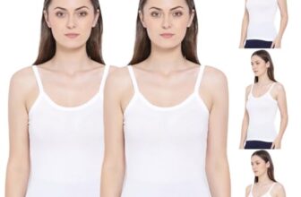 Rupa Softline Women Super Combed Cotton Camisole, Under-Shirt , Stretchable and Body-hugging , White ,Pack of 5