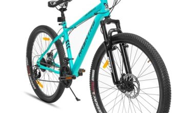 Geekay Speed 2.0 Multispeed 26T Mountain Bicycle for Men with 21 Speed Gears, 17 Inches Steel Frame, Front Suspension and Dual Disc Brakes, Ideal Rider Age 10+ Years – Aqua Blue