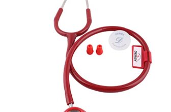 Dr. Tech Classic II SS Stethoscope Heart Beat Monitoring Chest Piece Medical Instrument for Doctors, Nurses (Red)