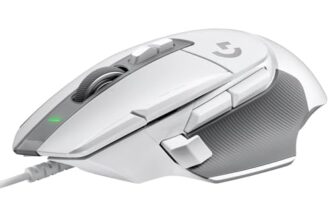 Logitech G502 X Wired Gaming Mouse – LIGHTFORCE Hybrid Optical-Mechanical Primary switches, Hero 25K Gaming Sensor, Compatible with PC/macOS/Windows – White