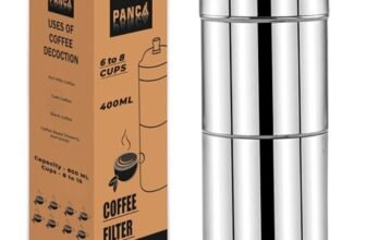 PANCA Stainless Steel South Indian Filter Coffee Maker | Traditional Drip Coffee Decoction Maker for Hot & Cold Coffee (400ML)