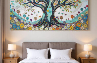 Indianara Panoramic Large Canvas Art Painting for Living | Bedroom | Office | Hotel Room Canvas 22 inch x 44 inch Painting(With Frame)