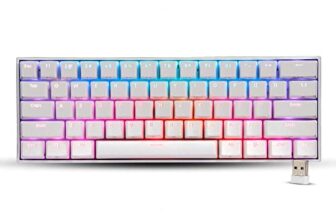 ZEBRONICS Zeb-MAX NINJA 61 keys wireless mechanical keyboard with 3 Bluetooth connections, 2.4GHz Nano receiver, Type C wired mode, RGB backlit, built-in rechargeable battery and N-key rollover(White)