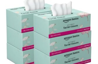 Amazon brand- Amazon Basics 2-Ply Facial Tissue paper 1200 pulls | 200 pulls x Pack of 6| Soft, Absorbent & Gentle| Chemical-Free