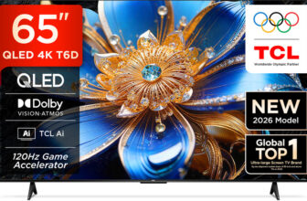 TCL T6D 163.83 cm (65 inch) QLED Ultra HD (4K) Smart Google TV 2026 Edition with HDR10+ Dolby Vision- Atmos 24W HVA Panel TCL AI Slim & Uni body Design(65T6D)