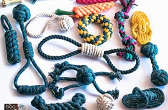 DOGGIE DOG Attractive Cotton Poly Mix Chew Dog Toys Rope for Adult, Small & Medium Dogs for Teething Suitable Small and Medium Puppies with eBook (Bob Barker Blue (16 in 1 Combo))
