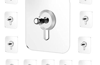 JIALTO 10 Pcs Stainless Steel, PVC, ABS Nail Free Seamless Adhesive Non-Trace No Drilling Installation Hanging, Waterproof Screws Wall Hook (Transparent)