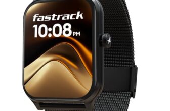 Fastrack New Limitless Classic|Large 1.91″ Super UltraVU Display|Functional Crown|Highest 320×385 Pixel Resolution|SingleSync BT Calling|100+ Sports Modes|Metal Case Premium Smartwatch – Black Mesh