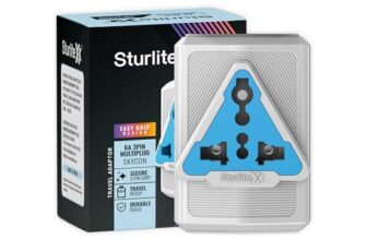 Sturlite Skycon 3 Pin Plug| 2-Pin & 3-Pin Socket| 6 Amps Universal AC Travel Adapter| Strong Polycarbonate Body Socket| Compact Converter Plug for Travel, Home & Office Use – (White) (Pack of 1)