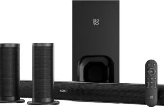 GOVO GOSURROUND 985 Dolby Digital wiless Subwoofer 525 W Bluetooth Soundbar(Platinum Black, 5.1 Channel)