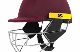 DSC Scud MS Cricket Helmet for Mens and Boys with Neck Guard (Fixed Spring Steel Grill) | Size: Large | Color: Maroon