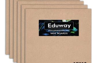 Eduway® 12×12 Inch MDF Board Wood Sheet for Mandala , Lippan, Resin Art & Craft, 4mm Thick, Pack of –5 – Premium Cardboard Material for Artists, Art and Craft Students – Hard Cutout in Small and Large Sizes (30×30 cms)