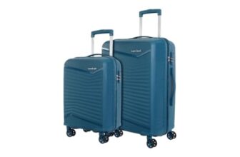 Kamiliant by American Tourister Rock-Lite 66L Hard Sided Trolley Bag for Men & Women with 3 Digit Combination Lock, Set of 2pc (Small & Medium) – Deep Ocean
