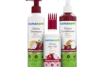 Mamaearth Anti-Hair Fall Spa Kit | Onion Shampoo 250 ml + Conditioner 250 ml + Hair Oil 150 ml | Boosts Growth | Reduces Hair Fall | Softens Hair