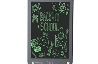 Portronics Ruffpad 12E Re-Writable LCD Writing Pad with 30.4cm (12 inch) Writing Area, India’s First Notepad to Save and Share Your Child’s First creatives via Ruffpad app on Your Smartphone(Black)