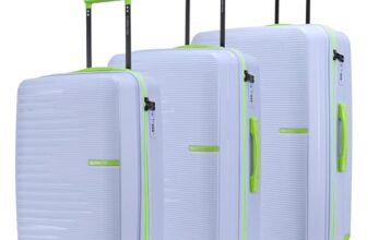 Nasher Miles Havelock TSA Lock and Anti-Theft Hard-Sided Polypropylene Luggage Set of 3 Purple Trolley Bags |Suitcase Set(55, 65 & 75)