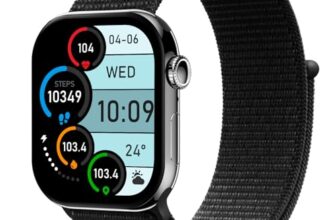 Fire-Boltt Ring X Smart Watch with 2.01” Always-On Display, Bluetooth Calling, Wireless Charging, AI Voice Assistant, 500+ Watch Faces, Health Suite, Smart Watch for Man & Woman – Black N