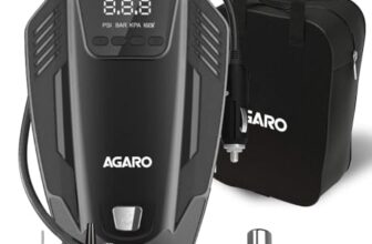 AGARO Primo High Power Digital Tyre Inflator for Car, Air Inflator Car Accessories, 120 Watt Air Pump with 12V Plug, Upto 150 Psi, Emergency LED Light, Compact & Portable Air Compressor