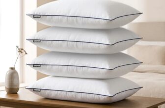 CareFoam Cloud-Soft Microfiber Bed Pillows for Sleeping – 16×24 Inch Premium Standard Size Pillow Set with Breathable Organic Cotton Cover, Medium Firm Plush Support for Side, Back & Stomach Sleepers