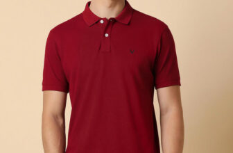 Allen Solly Solid Men Polo Neck Red T-Shirt