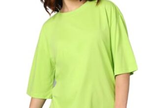 KOTTY Women’s Cotton Blend Solid Oversized T-Shirts