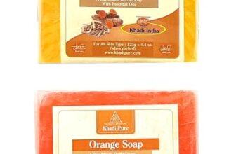 Khadi pure Herbal Chandan Haldi & Orange Soap (125g) Pack of 2 (250g)