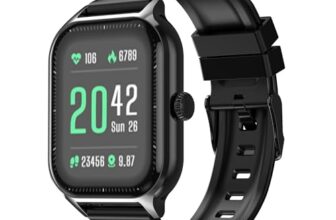 Pebble Elevate 1.99″ (5.05 cm) Infinite Display, BT Calling, Health Suite, Multi Sports Mode, Multiple Watch Faces, AI Voice Assistance, Sleep Monitor, Alarm & Notification – Jet Black