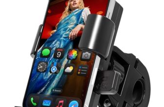 ZEBRONICS BMH110, Bike Smartphones Mobile Holder, Upto 6.1 Inches, 360° Rotatable, One Press Lock and Release, Stable and Secure, Anti-Skid Silicone Pads, Cable Management, for Maps & Navigation