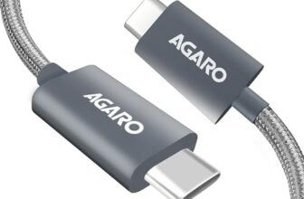 AGARO Type C to Type C Cable, 100W, 5A, Supports PD, Nylon Braided Fast Charging Cable, Compatible With Type C Devices Including Android Phone, iPhone, Laptop & MacBook, 1M, 480 Mbps Data Transmission