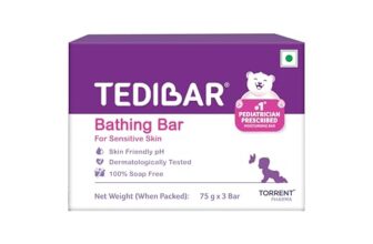 Tedibar Moisturising Baby Bathing Bar 75gx3 (Pack of 1) 100% Soap Free No. 1* Pediatrician Prescribed Moisturising Bar – By Torrent Pharma