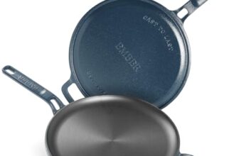 Ember Cookware Pre-Seasoned Cast Iron Tawa for Dosa & Roti 27 cm | 10-Year Warranty | 30% Lighter, Non Stick Induction Cookware | Non Stick Dosa Tawa | Heavy Duty Cookware | Blue