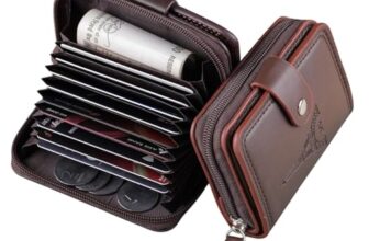 MARETTO Men’s Genuine Leather Wallet with Card Holder & Coin Pocket – Stylish Bifold Slim Wallet with Multiple Compartments for Cash & Cards (Black)