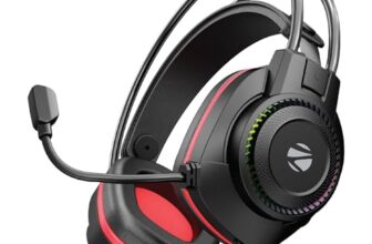 Zebronics Premium Wired USB Gaming Headphone, Simulated 7.1 Surround Sound, 40mm Neodymium Drivers, Windows Software, EQ, Flexible Mic, Multicolor, 2m Braided Cable, Ear Cushion, PC & Laptop (Jet 7.1)