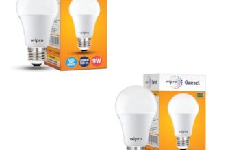 wipro Garnet 9W LED Bulb for Home & Office |Cool Day White (6500K) | E27 Base|220 degree Light coverage |4Kv Surge Protection |400V High Voltage Protection |Energy Efficient | Pack of 2
