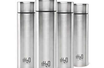 CELLO H2O Stainless Steel Water Bottle For Office & Daily Use Set of 4 Pcs, 1000 ml Silver | Single Wall Freezer & Fridge Safe, Lightweight Leakproof Rustproof Steel Water Bottle For School Gym Travel