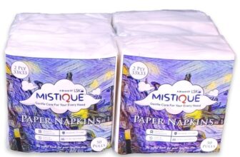 MISTIQUE 2 Ply 50 Pulls Tissue Paper Napkin (Pack of 6) | Soft and Highly Absorbent | Sheet Size (33 * 33 cm)