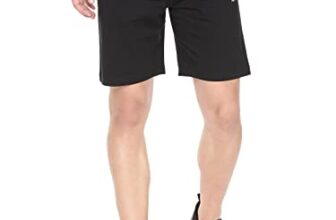Pepe Jeans Athleisure Men Knit Cotton Stretch Shorts | Breathable Cotton Jersey, Gym and Casual Wear | with Drawstring and Zip Pocket in Black – L